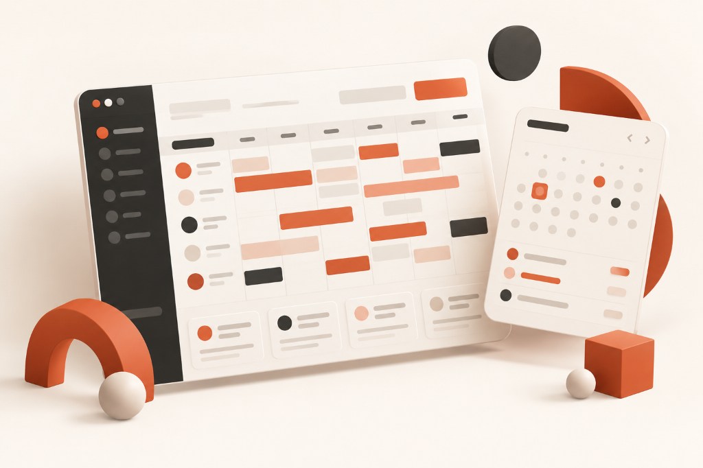Staff roster and timesheet dashboard illustration
